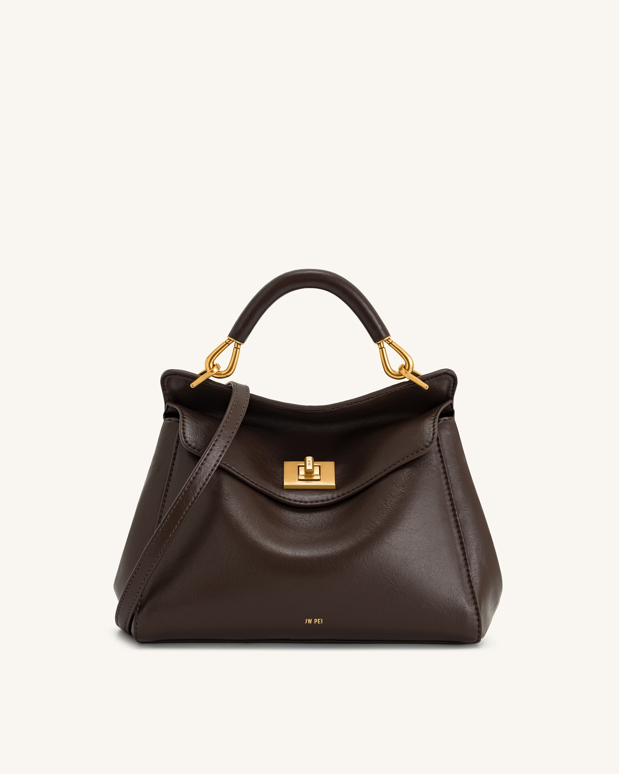 Lucy　0916 Lucia Classic Top Handbag - Dark Brown – JW PEI UK