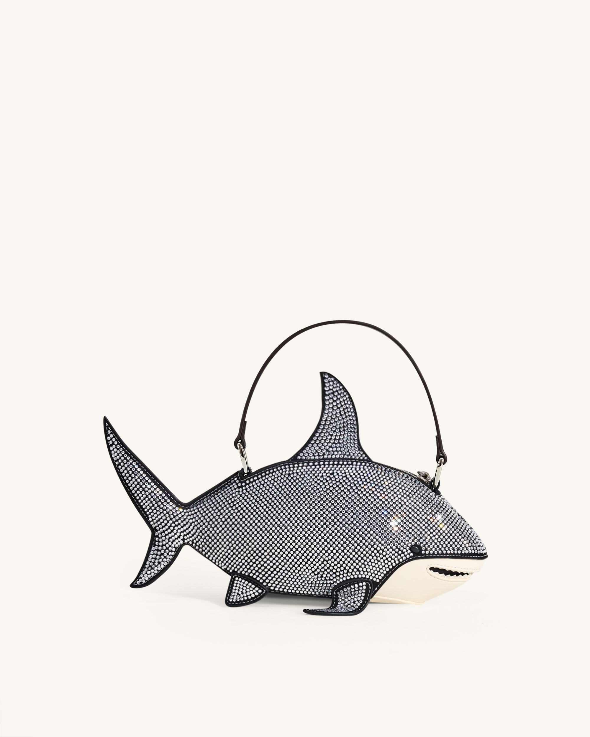 Nerys Artificial Crystal Shark Top Handle Bag - Black – JW PEI UK