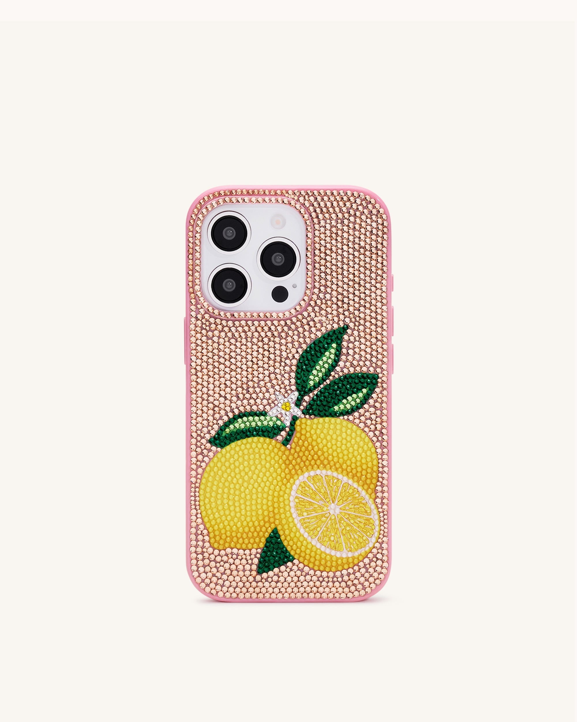 Lemon Artificial Crystal Phone Case - Pink – JW PEI UK