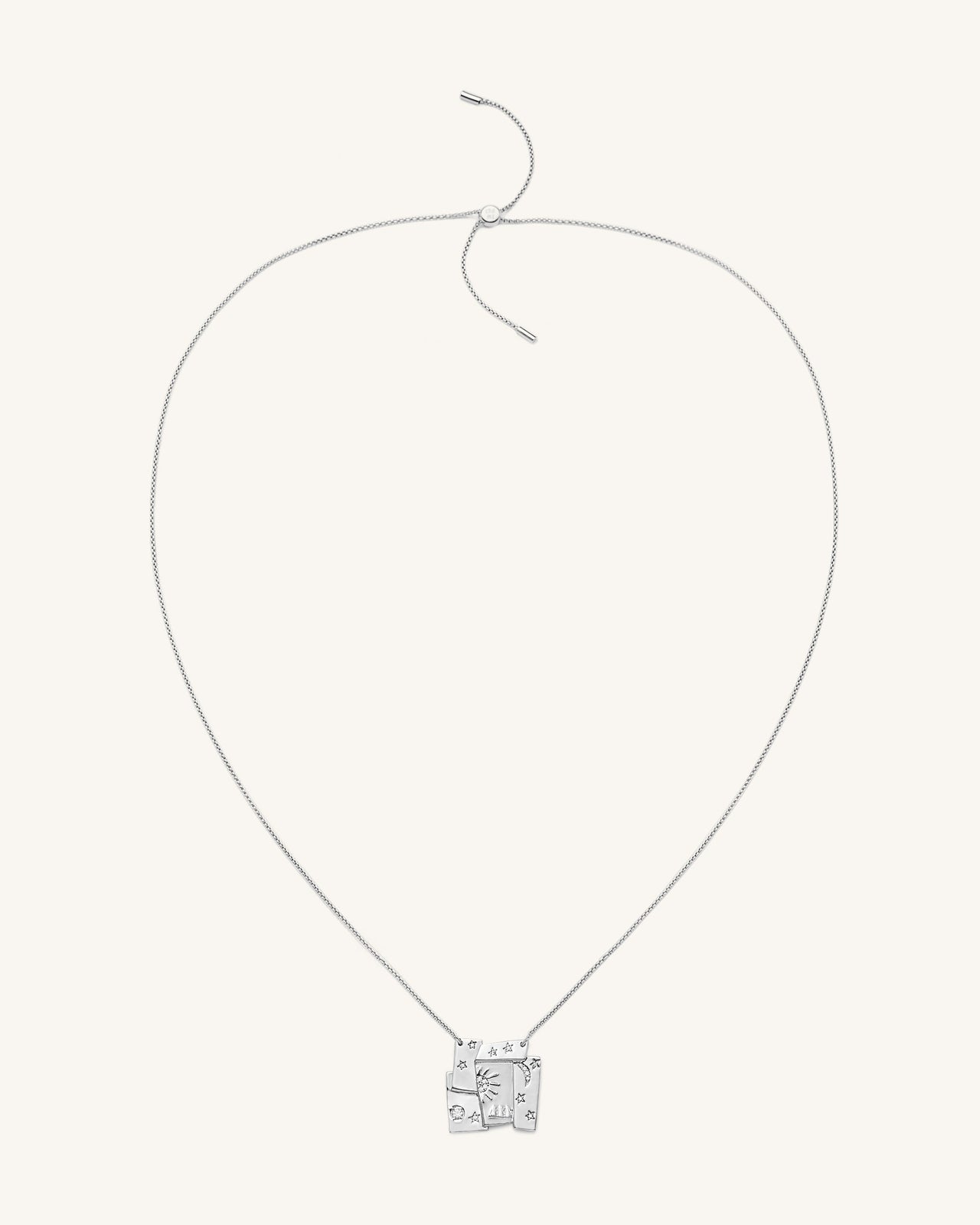 Cosmos Combination Necklace - 18ct White Gold Plated & White Zircon