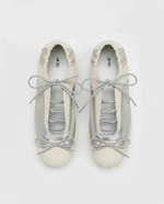 Lena Lace-Up Ballet Sneakers - Ivory