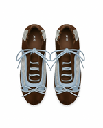 Lena Lace-Up Ballet Sneakers - Baby Blue & Dark Chocolate Brown