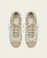 Lena Lace-Up Ballet Sneakers - Light Khaki