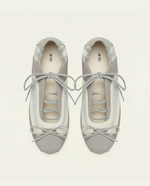Lena Lace-Up Ballet Sneakers - Light Grey