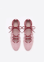 Iria Lace-Up Ballet Flats - Dusty Rose