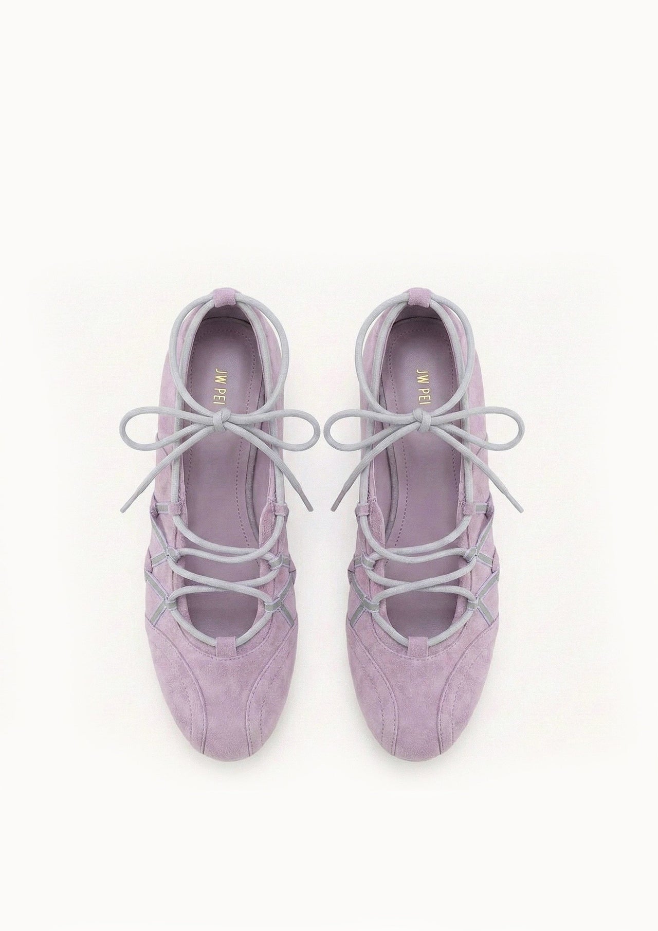 Iria Lace-Up Ballet Flats - Lavender Pink