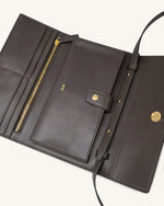 Woven Texture Flap Wallet - Chocolate