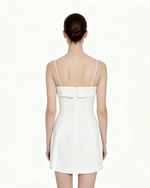 Iris Floral Print Spaghetti Strap Bodycon Dress - White