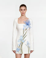 Floral Print Bodycon Dress - White