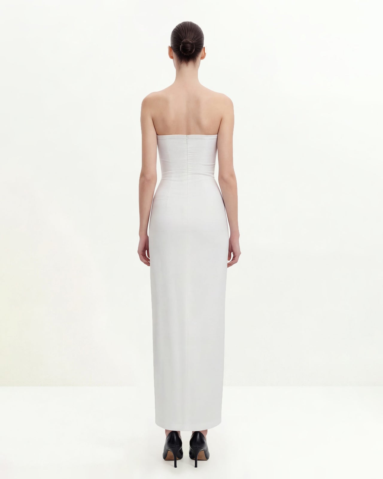 Floral Strapless Maxi Dress - White