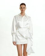 Cascading Bow Mini Skirt - White