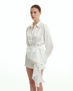 Cascading Bow Mini Skirt - White