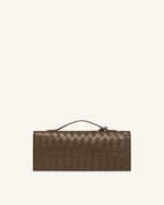 Celeste Woven Textured Envelope Top Handle Bag - Mocha Brown