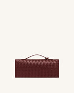 Celeste Woven Textured Envelope Top Handle Bag - Burgundy