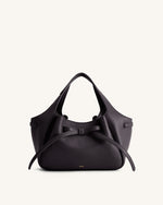 Mabel Soft Bow Tote Bag - Dark Brown