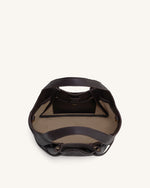 Mabel Soft Bow Tote Bag - Dark Brown