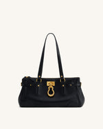 Yvette Elongated Tote Bag - Black