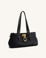 Yvette Elongated Tote Bag - Black