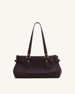 Yvette Elongated Tote Bag - Dark Brown