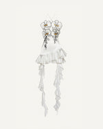 Orchid Embroidered Ruffle Hem Mini Dress - White