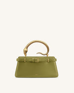 Elena Snake Handle Top Handle Bag - Matcha Green