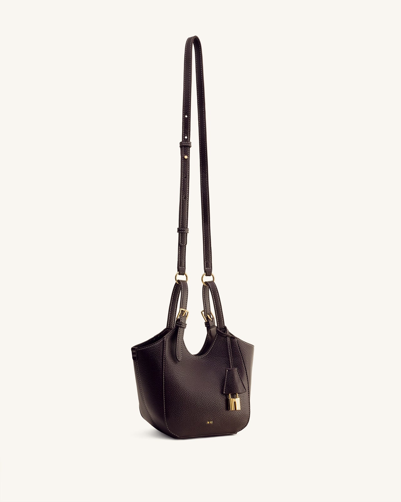 Ines Padlock Tote Bag - Dark Brown