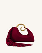 Nell Fringe Hardware Top Handle Bag - Burgundy