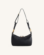 Selia Soft-Grain Crossbody Bag - Black