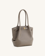 Hana Column Tote Bag - Taupe