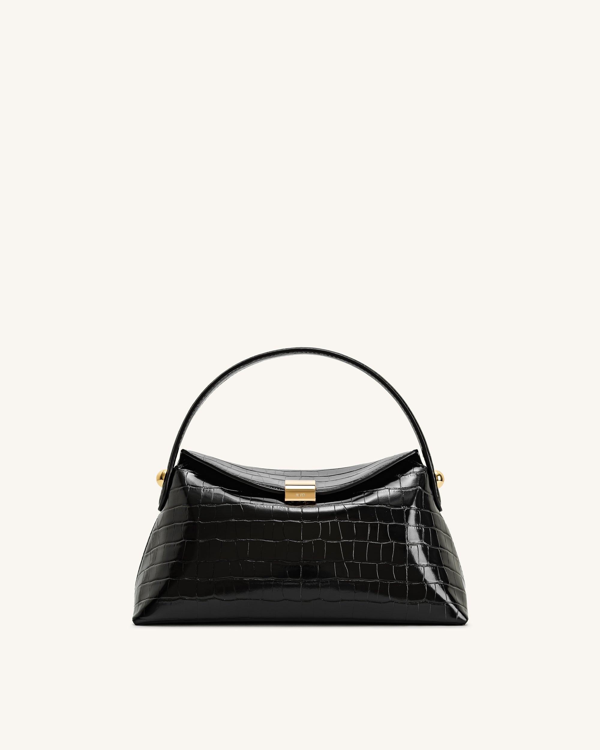 t Talia Top Handle Bag - Black Croc - JW PEI UK