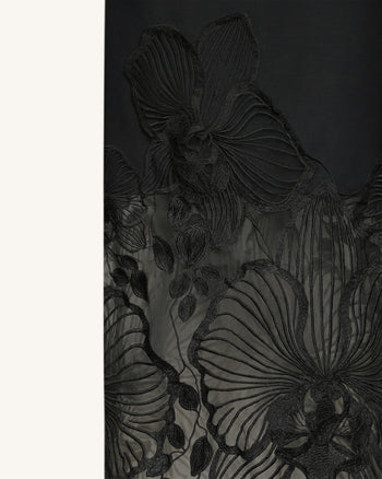 Orchid Embroidered Corset Dress - Black