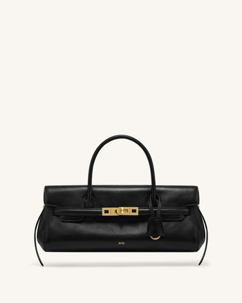 Yara Small Top Handle Shoulder Bag - Black