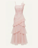 Orchid Embroidered Ruffled One-Shoulder Maxi Dress - Blush Pink