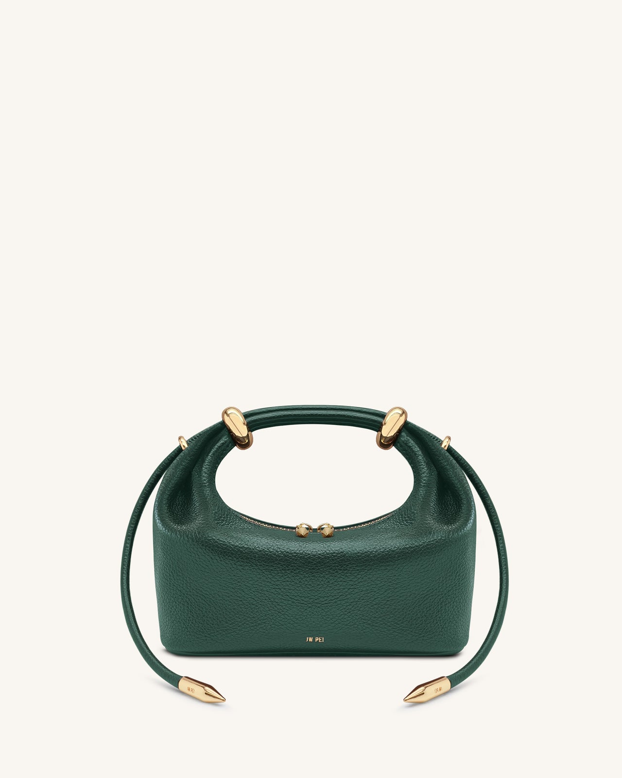 Ellie Metal Ring Embellished Top Handle Bag - Forest Green