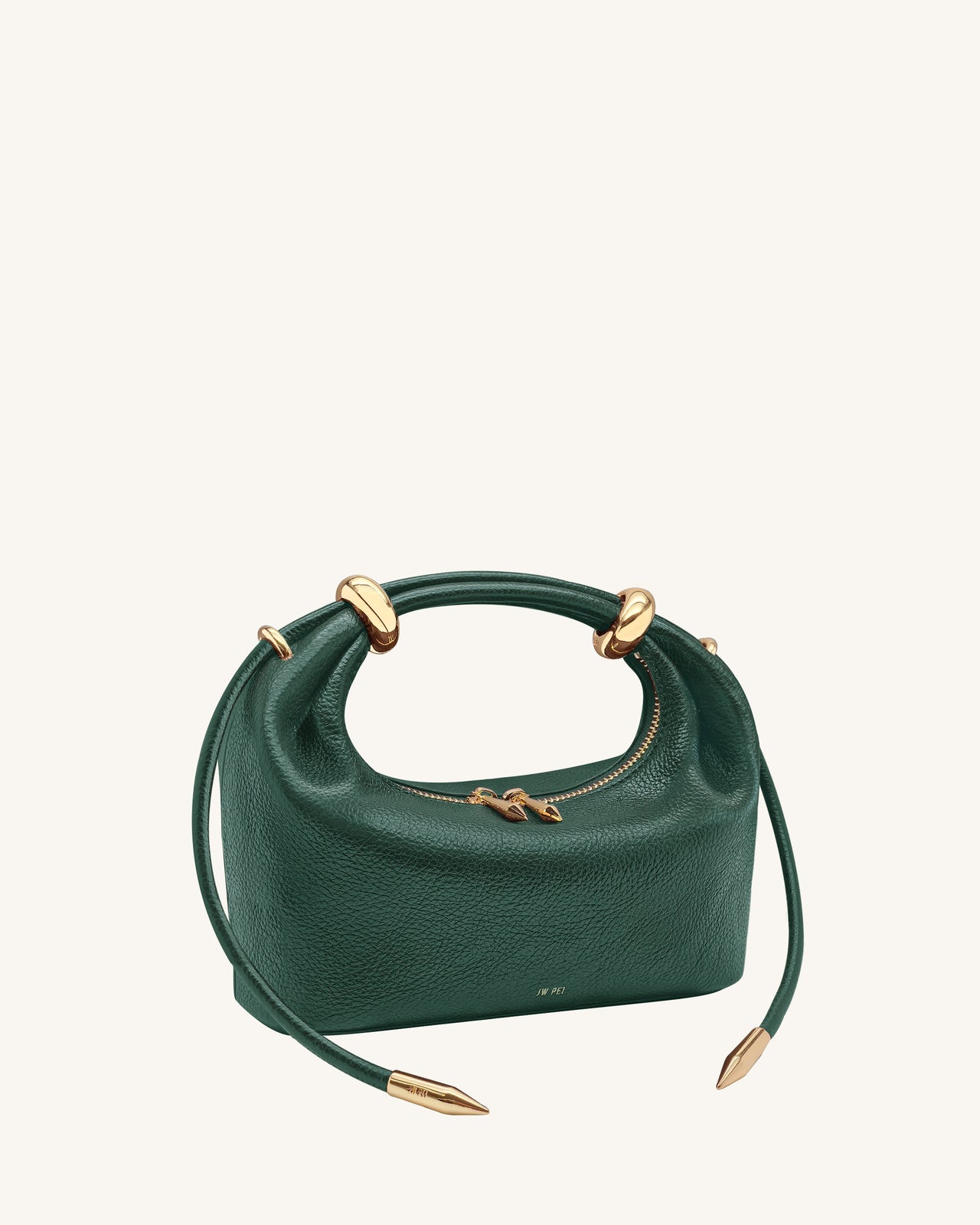 Ellie Metal Ring Embellished Top Handle Bag - Forest Green