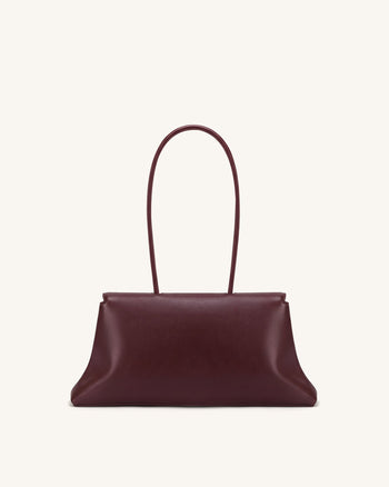 Selene Lock Flap Shoulder Bag - Burgundy