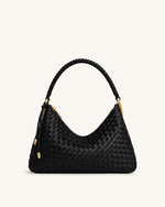 Lorena Woven Shoulder Bag - Black