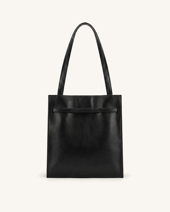 Noelle Belted Tote Bag - Black