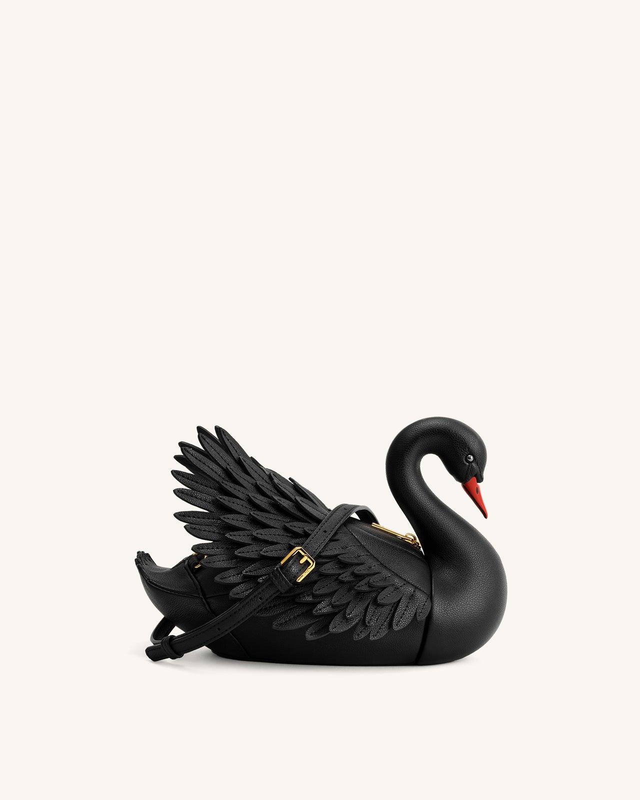 Alani Swan Shaped Crossbody Bag - Black
