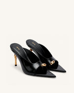 Noemi Pointed-Toe Mule Heels - Black