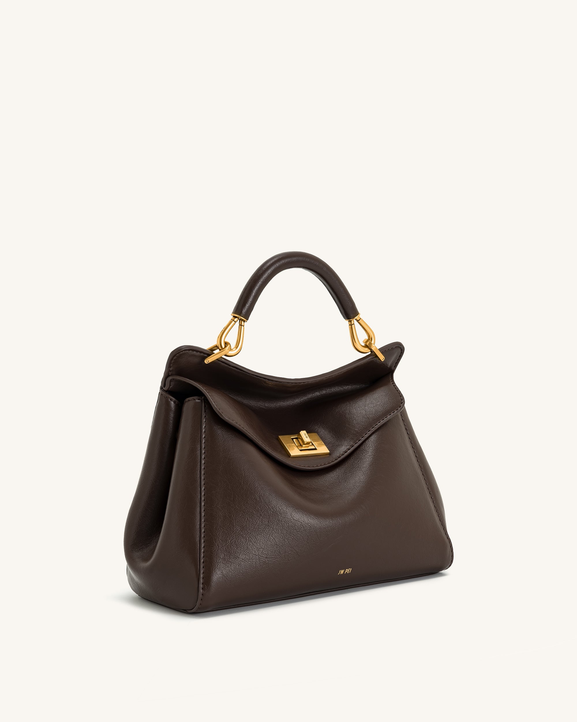 Lucia Classic Top Handbag - Dark Brown - JW PEI UK