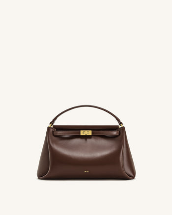 Carmen Top Handle Bag - Reddish Brown