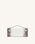 Bria Structured Top Handle Bag - White Croc