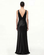 Floral Deep V Maxi Dress - Black