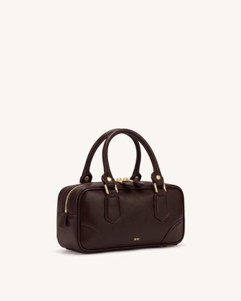 Odette Boston Top Handle Bag - Dark Brown