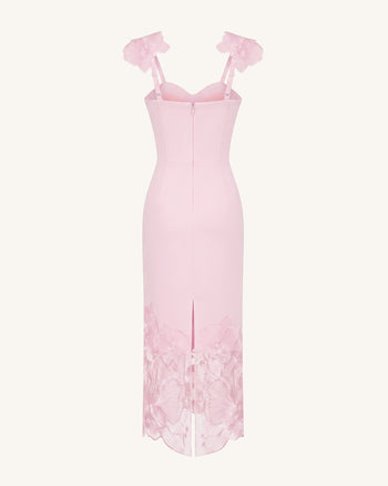 Orchid Embroidered Corset Dress - Dusty Rose