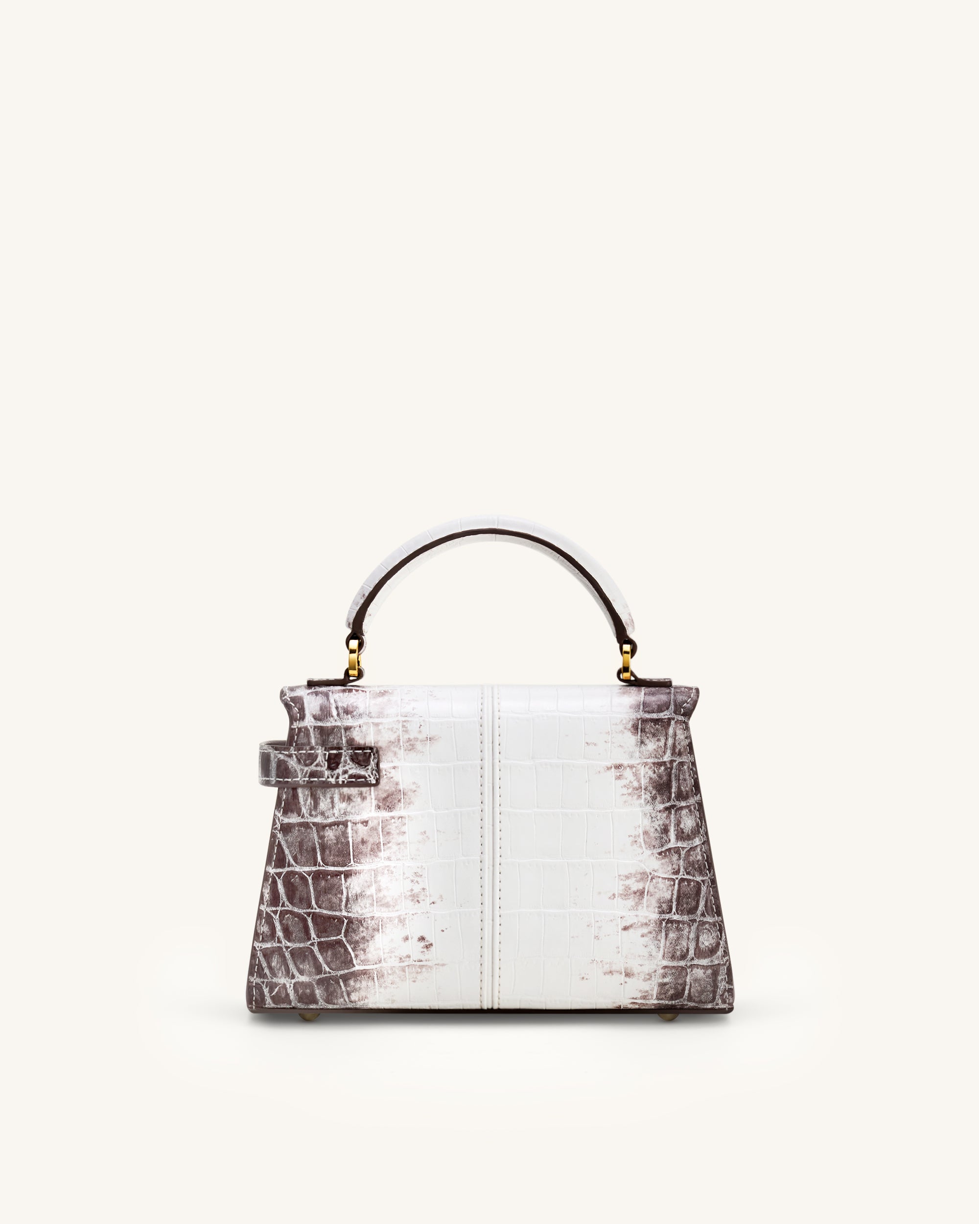 Elise Top Handle Bag - White Croc - JW PEI UK