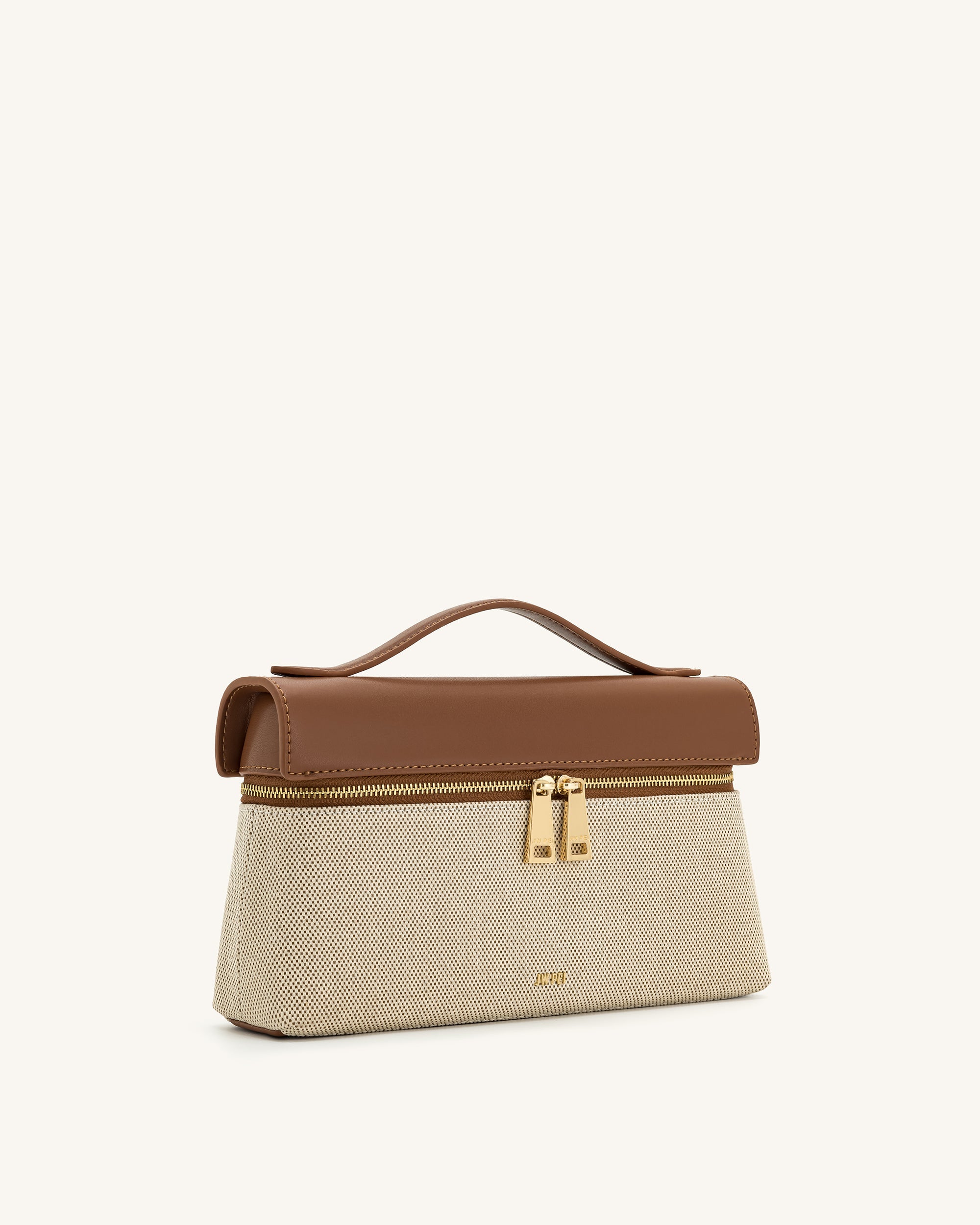 Thea Top Handle Bag - Brown Canvas - JW PEI UK