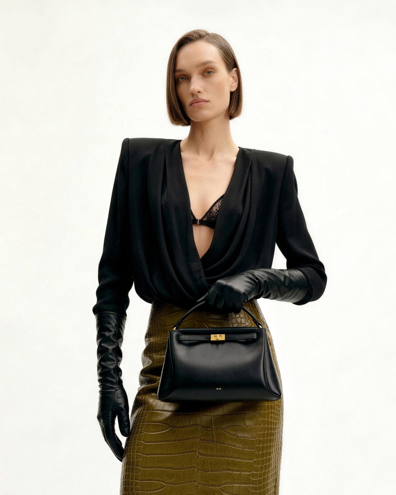 Carmen Top Handle Bag - Black