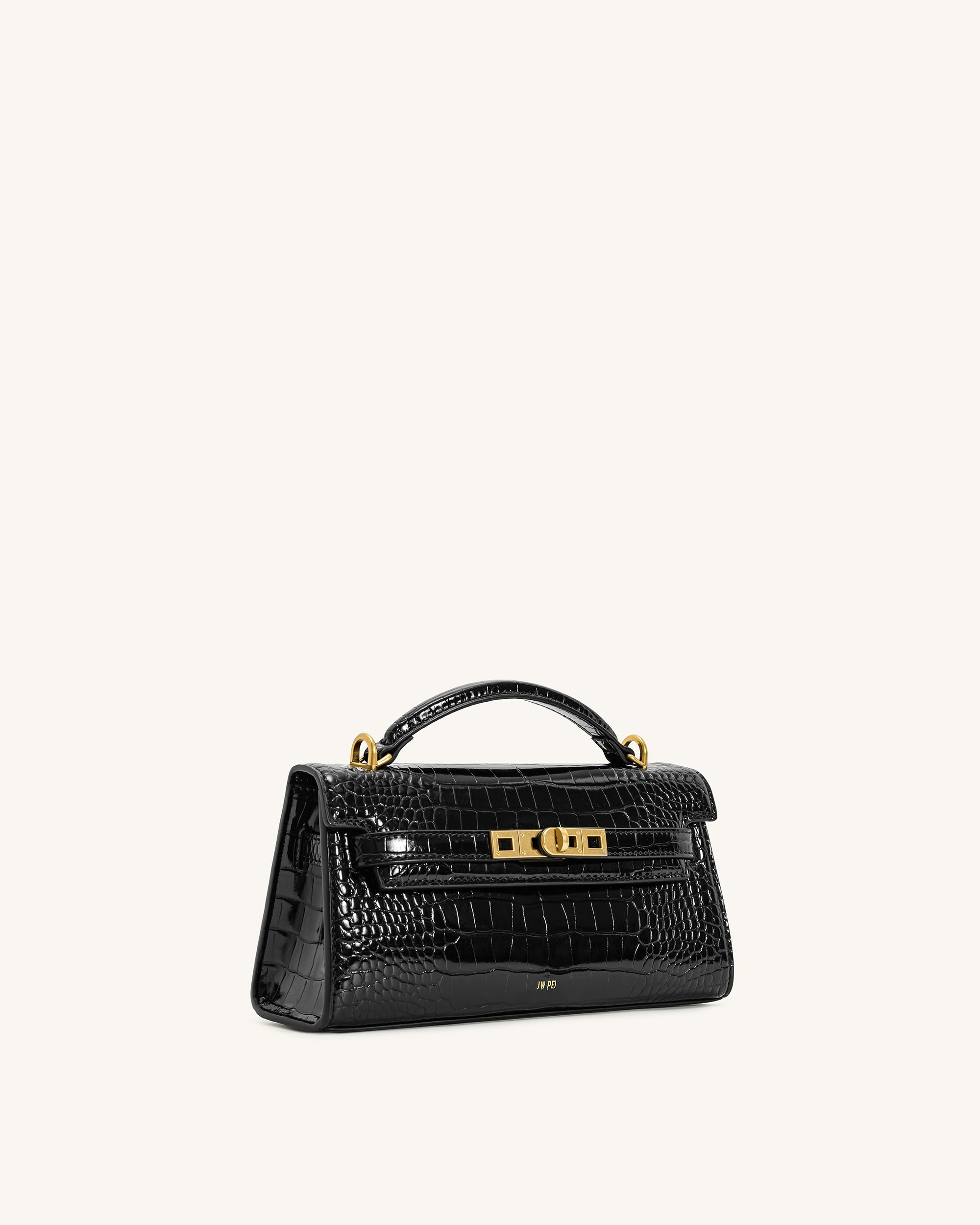 ポップコーンバック　JW PEI Noor Top Handle Bag - Black Croc - JW PEI UK